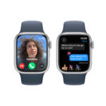 Apple Watch Series 9 Aluminium 41mm Αδιάβροχο με Παλμογράφο (Silver με Storm Blue Sport Band (S/M)) - Image 2