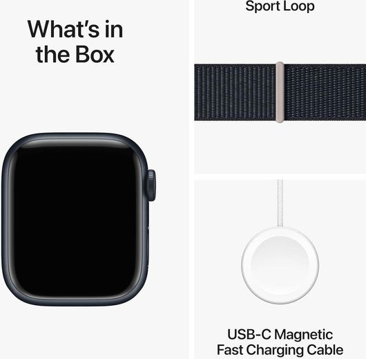 Apple Watch Series 9 GPS 45mm Midnight Aluminium Case & Midnight Sport Loop - Image 4